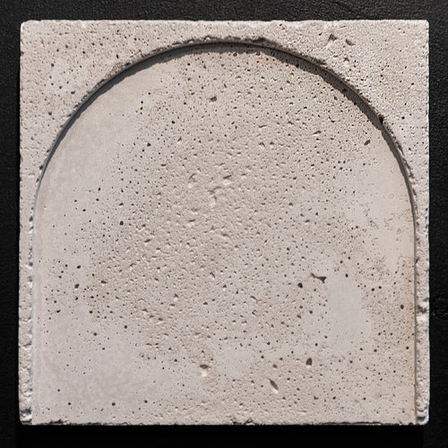 Arc concrete wall tile with curved recessed relief