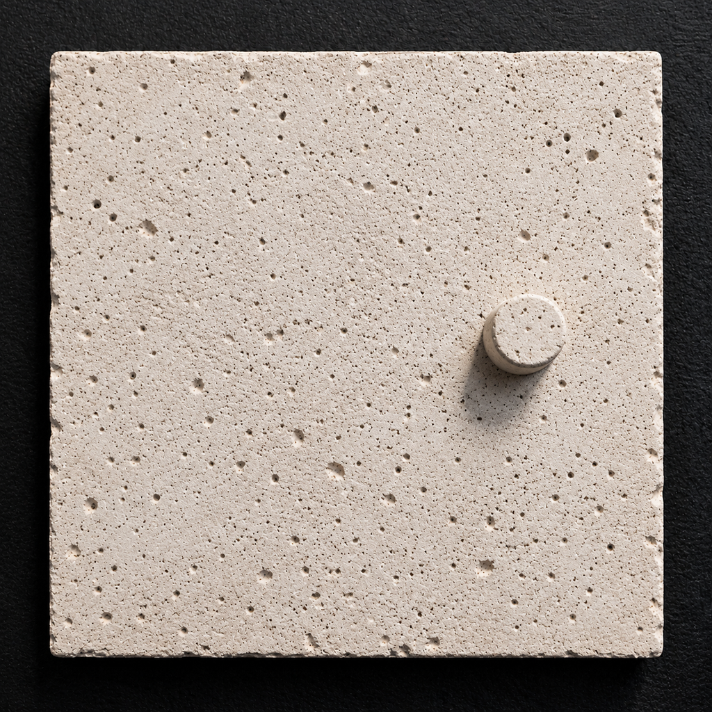 Dot concrete wall tile with minimal raised dot relief