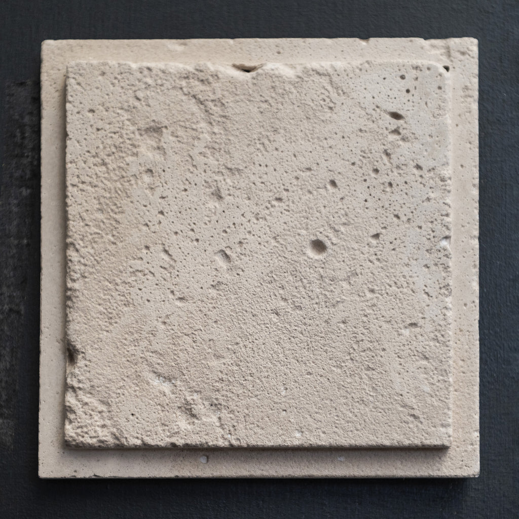 Frame concrete wall tile with nested recessed square frame