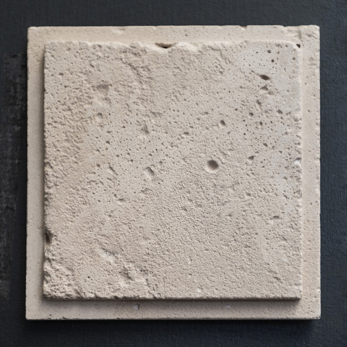 Frame concrete wall tile with nested recessed square frame
