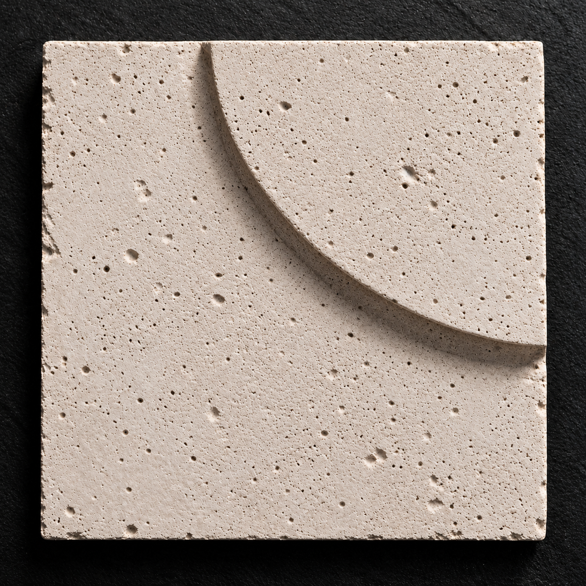 Loop concrete wall tile with curved ribbon relief