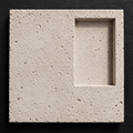 Niche concrete wall tile with recessed alcove