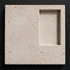 Niche concrete wall tile with recessed alcove